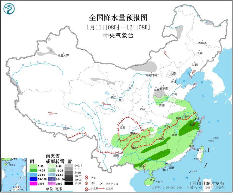 河北中南部等地有大雾黄淮北部局地有重度霾