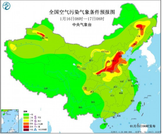 今后三天华北中南部黄淮西部等地有雾霾天气