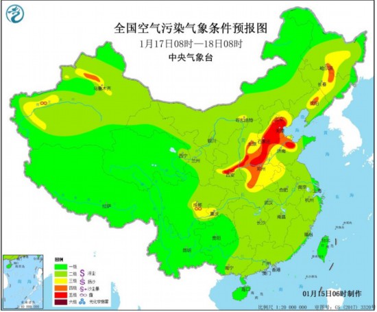 今后三天华北中南部黄淮西部等地有雾霾天气