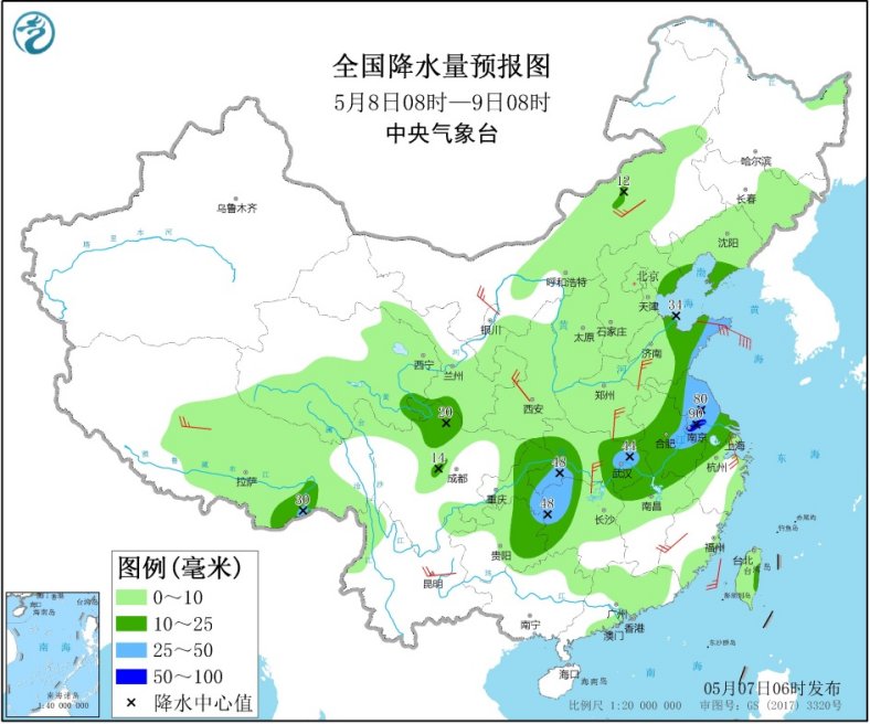 中东部有大范围降雨西北华北等地迎降温天气