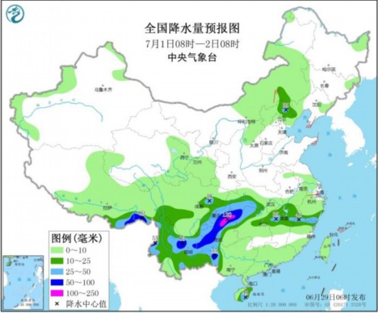 江南北部有强降雨华北黄淮东北地区多对流性天气