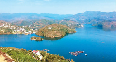 瀛湖岛上游