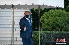 美国总统特朗普离开医院返回白宫