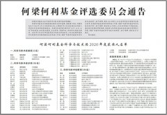 何梁何利基金评选委员会通告