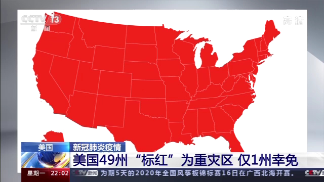 抗疫让步党争!美国49州“标红”为疫情重灾区 各州仍旧“各自为政”