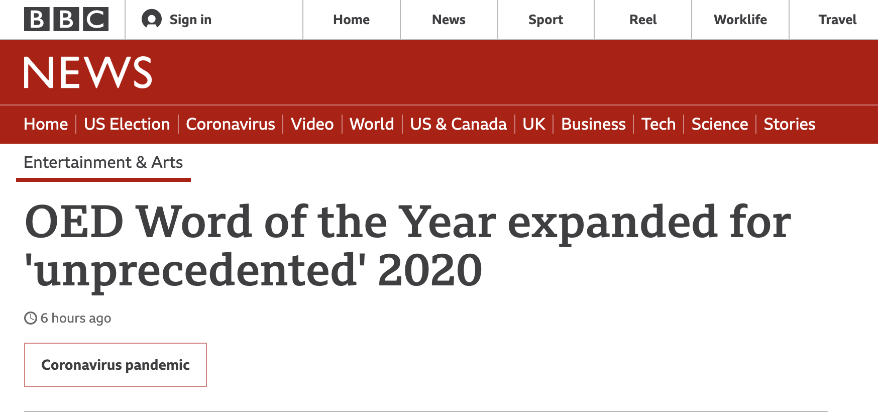 字典中的2020：“新冠”相关词汇成年度最热词