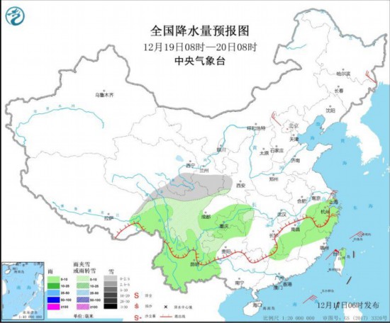 南方大部阴雨寡照贵州东部、湖南西部等地有雨夹雪