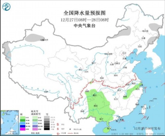 南方大部有弱降水过程华北中南部黄淮江淮等地有霾天气