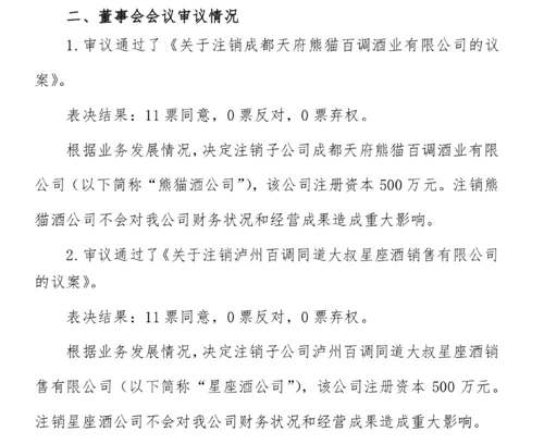 泸州老窖注销百调同道大叔星座酒销售有限公司，成立新零售公司