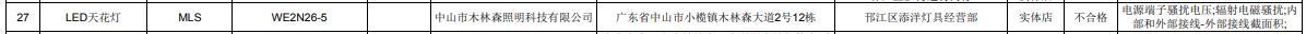 江苏通报产品抽查情况 木林森LED天花灯登榜不合格