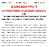 前路成谜，ST威龙撤回“撤销公司股票其他风险警示”申请