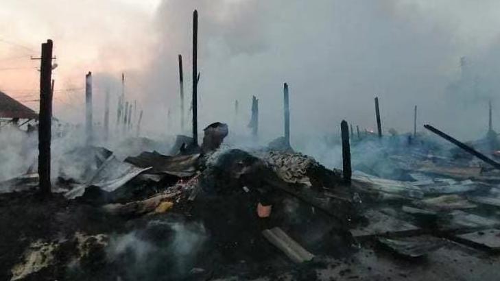 缅甸实皆省一大型市场发生火灾 大量建筑被毁