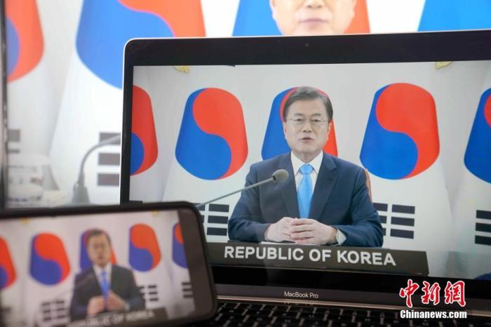 资料图：韩国总统文在寅。<a target='_blank' href='http://www.chinanews.com/'><p  align=