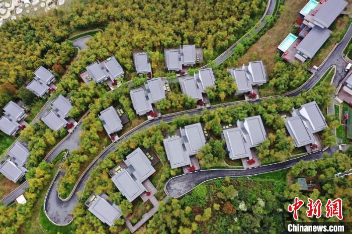 湖州妙西山坡上“种”起的度假村。 陈永 摄